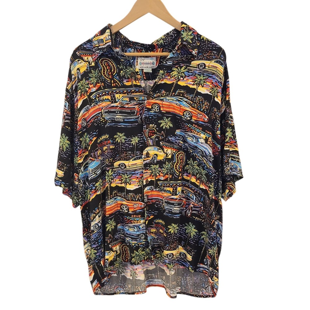 Vtg‎ Reyn Spooner Hawaiian Shirt Camaro American Classics Cars Mens Size XL